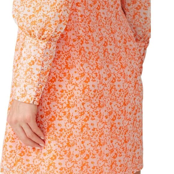 The East Order Orange White Peaches Bohemian Mini Dress Size XS - Picture 4 of 16
